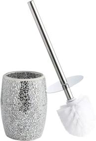 img 4 attached to 🚽 Toilet Brush Set - Silver Bathroom Accessories for Toilet Bowl - Brush and Holder