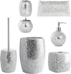 img 3 attached to 🚽 Toilet Brush Set - Silver Bathroom Accessories for Toilet Bowl - Brush and Holder