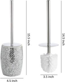 img 2 attached to 🚽 Toilet Brush Set - Silver Bathroom Accessories for Toilet Bowl - Brush and Holder