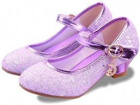img 4 attached to ALPHELIGANCE Sparkling Girls' Flats for Parties - Mary Jane Princess Dress Shoes