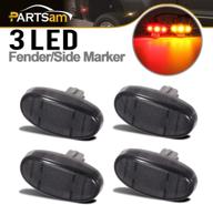 partsam smoke lens dually bed front rear side fender marker led lights - replacement for f350 f450 f550 super duty (2011-2016) logo