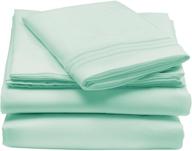 🛏️ mdesign twin size superfine brushed microfiber sheet set - mint green - extra soft bed sheets, pillowcase, deep pockets - wrinkle resistant, comfortable, & breathable - 3 piece logo