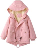 happy cherry girls hooded coat: stylish double-breasted woolen overcoat for warm and cozy winters logo