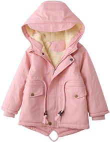 img 4 attached to Happy Cherry Girls Hooded Coat: Stylish Double-breasted Woolen Overcoat for Warm and Cozy Winters