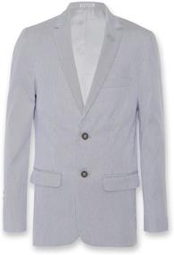 img 4 attached to 👔 Chic and Classy: Calvin Klein Boys' Patterned Blazer Jacket for a Stylish Look!