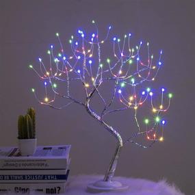 img 3 attached to 🌲 Multicolor Lighted Tree: 8-Function Copper Wire Tabletop Decoration & Gift, Battery/USB Operated