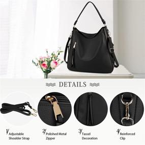 img 2 attached to 👜 Водонепроницаемые кожаные женские сумки и кошельки: плечевые, кроссбоди, хобо