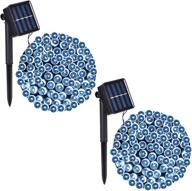 🌟 solar string lights outdoor, 100 led 8-lighting modes solar fairy lights, waterproof solar christmas lights for garden, party, home decoration - 2-pack, 72ft, white логотип