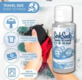 img 1 attached to SinkSuds Travel Laundry Detergent Liquid Soap + Odor Eliminator, TSA Compliant, 2 oz Bottle, Clear (798)