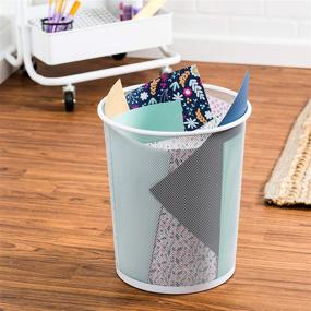 img 2 attached to 🗑️ Honey-Can-Do TRS-02120 Steel Mesh Waste Basket, White, 18-Liter/4.7-Gallon Capacity - Efficient and Stylish Storage Solution for Any Space!