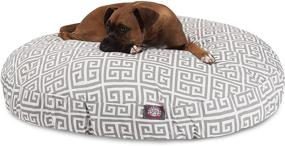 img 4 attached to 🐶 Large Round Indoor Outdoor Pet Dog Bed with Removable Washable Cover - Grey Towers by Majestic Pet Products