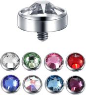 💎 xpircn 14g micro dermal anchor top - stylish crystal skin piercing jewelry for body modification logo