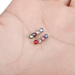 img 1 attached to 💎 Xpircn 14G Micro Dermal Anchor Top - Stylish Crystal Skin Piercing Jewelry for Body Modification