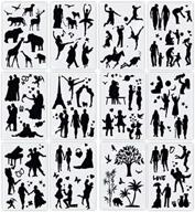 12pcs stencil art templates: perfect tracing stencils for painting on various surfaces - ideal for fast drawings of animals, plants, people - reusable template patterns - great for scrapbooking, bulletin boards, canvas, plastic sheets and wall decor logo