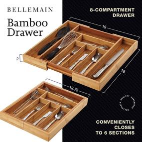 img 3 attached to 🍴 Optimize your Drawer with the Bellemain 100% Bamboo Expandable Utensil Cutlery and Utility Organizer - 8 Slot