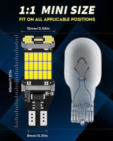 img 3 attached to Qoope Super Bright 921 LED лампа Неполярная 912 LED лампа заднего хода 45-SMD 4014 микросхемы Ошибка Canbus Free Т15 906 W16W LED лампа для фонарей заднего хода.