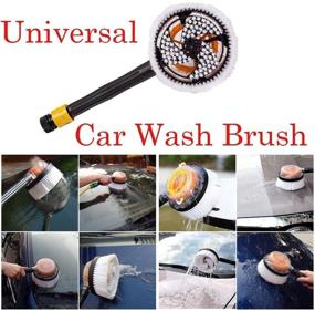 img 2 attached to 🚗 JSCARLIFE Vehicle Wash Brush – Non-electric Automotive Window Cleaning Handle with 360 Degree Rotation – Garden Sprinkling Tool