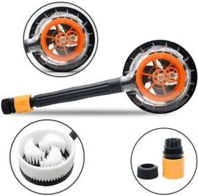 img 3 attached to 🚗 JSCARLIFE Vehicle Wash Brush – Non-electric Automotive Window Cleaning Handle with 360 Degree Rotation – Garden Sprinkling Tool