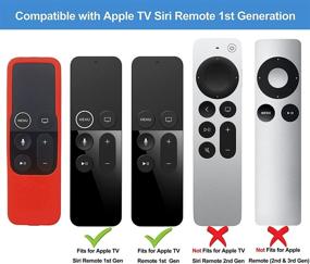 img 3 attached to Упаковка из двух чехлов из силикона TOKERSE совместима с пультом Apple TV 4K / HD 4-го поколения Siri (1-го поколения) - ударопрочный чехол для пульта ДУ совместим с пультом Apple TV 4K 4-го поколения Siri - черный красный.