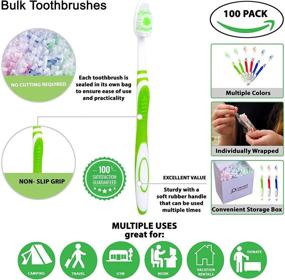 img 3 attached to Convenient 100 Bulk Individually Wrapped Toothbrush Set - Perfect for Travel and Everyday Use!