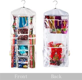 img 1 attached to 🎁 White and Clear Elf Stor 83-DT5153 Door Hanging Wrapping Paper and Gift Bag Storage Caddy & Organizer Combo Set of 2