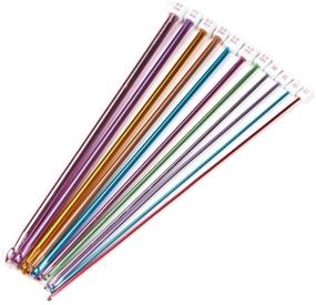 img 3 attached to 🌈 Multicolour Aluminum Tunisian/Afghan Crochet Hook Needles - Pack of 11, 10.5" (2.0mm-8mm) Different Sizes