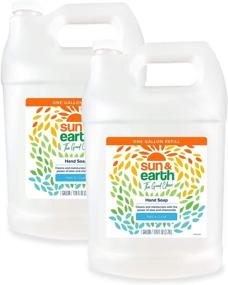 img 4 attached to 🌿 128 fl oz Sun & Earth Hand Soap Refill Liquid Pack of 2 - Free & Clear, Unscented, Fragrance Free - Bulk Size, Plant Based Ingredients - No Phosphates, Parabens or Sulfates