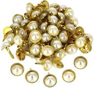 📚 bestcyc imitation pearl brads: 12 x 18mm, 100pcs - perfect for scrapbooking, card making, and wedding crafts logo