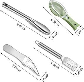 img 3 attached to 🐟 Kitchen Fish Scale Remover Cleaner - Stainless Steel Fish Scaler with Bottle Opener - Fish Skin Graters Cleaning Peeler Scraper - Ideal Fish Cleaning Tools (Set of 4)