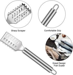 img 1 attached to 🐟 Kitchen Fish Scale Remover Cleaner - Stainless Steel Fish Scaler with Bottle Opener - Fish Skin Graters Cleaning Peeler Scraper - Ideal Fish Cleaning Tools (Set of 4)