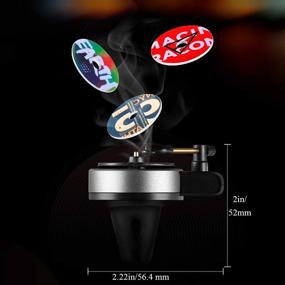 img 3 attached to Retro Record Player Car Fragrance Diffuser Clips with Aromatherapy Tablets for Car Decor