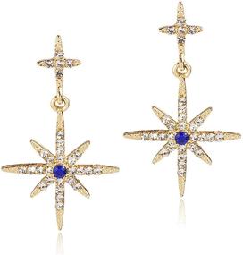 img 4 attached to 💫 ANDPAI Fashion Chic Unique Sparkling White Crystal Star CZ Dangle Earrings for Women Girls - Statement Jewelry Gifts