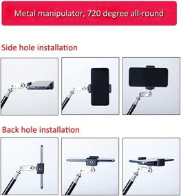 img 1 attached to Enhanced Adjustable Webcam Tripod with Cellphone Holder & Overhead Phone Mount - Ideal Stand for Teaching Online, Live Streaming, Food Crafting, Demo Drawing, Sketching & Recording