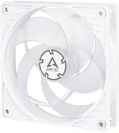 arctic p12 pwm pst - 120mm computer case fan with pressure-optimized quiet motor, white/transparent, fan speed: 200-1800 rpm logo