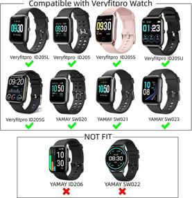 img 1 attached to 6Pack Replacement Watch Bands for Veryfitpro ID205L, ID205, ID205G, ID205S and Willful ID205L SW020 SW023 Smart Watches - Designed for Women and Men