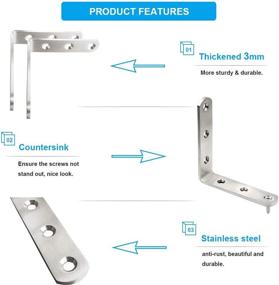 img 2 attached to 🔩 Stainless Steel Corner Braces Brackets by JUBEIJIA