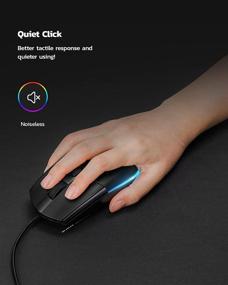 img 2 attached to 🖱️ Enhance Efficiency and Style with Nulea Wired Mouse: RGB Backlit, Silent Click, 1600 DPI for Windows PC, Laptop, Desktop and More