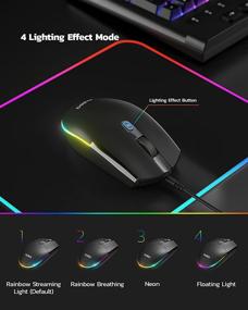 img 3 attached to 🖱️ Enhance Efficiency and Style with Nulea Wired Mouse: RGB Backlit, Silent Click, 1600 DPI for Windows PC, Laptop, Desktop and More