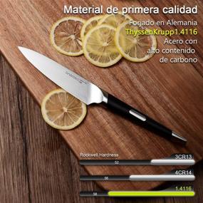 img 3 attached to 🔪 Linoroso Santoku Knife: A High-Carbon Stainless Steel Cooking Knife for Precision and Sharpness - MAKO Series
