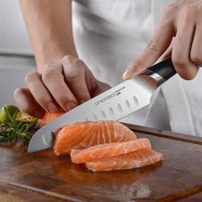 img 1 attached to 🔪 Linoroso Santoku Knife: A High-Carbon Stainless Steel Cooking Knife for Precision and Sharpness - MAKO Series