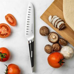 img 2 attached to 🔪 Linoroso Santoku Knife: A High-Carbon Stainless Steel Cooking Knife for Precision and Sharpness - MAKO Series