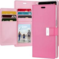 📱 goospery rich wallet case for samsung galaxy note 9 (2018) - extra card slots, leather flip cover in hot pink - nt9-ric-hpnk logo