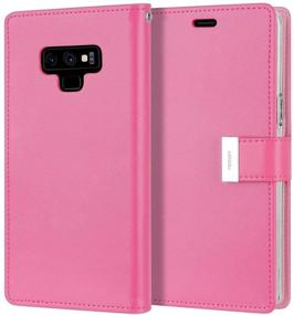 img 3 attached to 📱 Goospery Rich Wallet Case for Samsung Galaxy Note 9 (2018) - Extra Card Slots, Leather Flip Cover in Hot Pink - NT9-RIC-HPNK