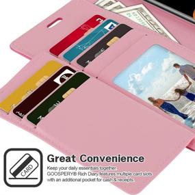 img 2 attached to 📱 Goospery Rich Wallet Case for Samsung Galaxy Note 9 (2018) - Extra Card Slots, Leather Flip Cover in Hot Pink - NT9-RIC-HPNK