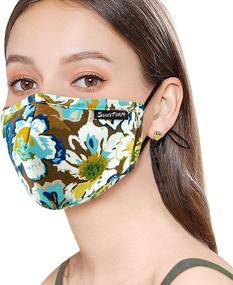 img 4 attached to 🌞 Reusable Cotton Face Mask with Filter Pocket - Sunsturm - Adjustable, Breathable Cloth Mask (Color 4)