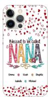 🌸 blessed nana phone case with kids | grandma phone case art flower | colorful mimi flower with kids' names | phone case gifts for mom | mother's day, birthday, thanksgiving, christmas logo