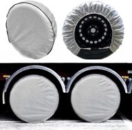 🚙 seazen tire covers set of 4: waterproof sun, rain, frost, and snow protector for rv, trailer, camper, truck, motorhome auto - 5 layer wheel covers with aluminum film - fit 27" to 29" tire diameter logo