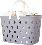 jiatua plastic organizer storage basket with handles: stylish and sturdy woven storage bins for bathroom, kitchen, closet, bedroom (light gray) logo