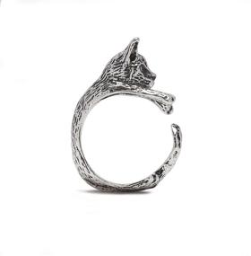 img 2 attached to 🐾 Прелестные серебряные животные кольца для женщин - Идеально регулируемые