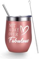 🎁 best birthday gifts for women: muzpz rose gold 12oz wine and coffee tumbler логотип